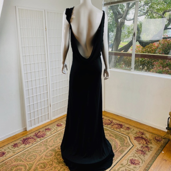 Vintage CALVIN TRAN Silk Jersey Dress w/Train, 4 / 6. - Picture 2 of 9